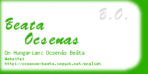 beata ocsenas business card