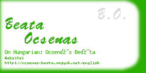 beata ocsenas business card